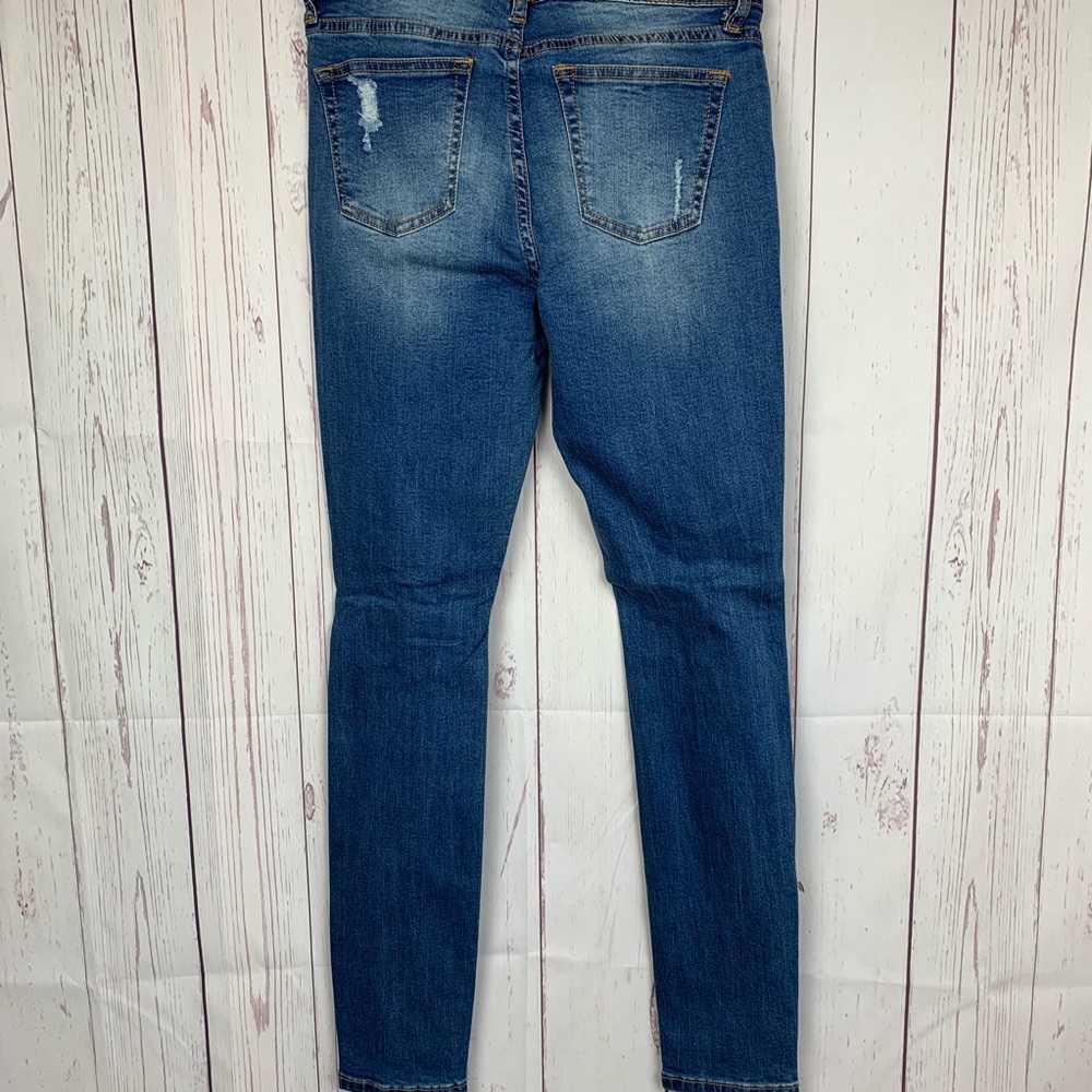 Umgee High Waist Skinny Jeans Distressed Knee - Picture 5 of 7